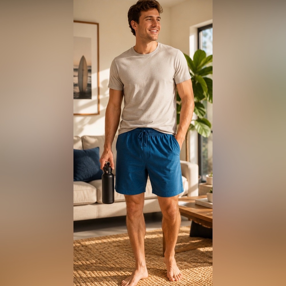 Jockey Men’s Teal Athletic Shorts Size Large Drawstring Stretch